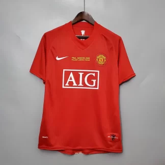 Camiseta de Fútbol Retro 2007/2008 Local Edición Champions League Manchester United Calidad Tailandesa