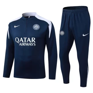 2025/2026 Inter Milán Media Cremallera Chándal Entrenamiento Azul Real Camiseta Fútbol Calidad Tailandesa Set