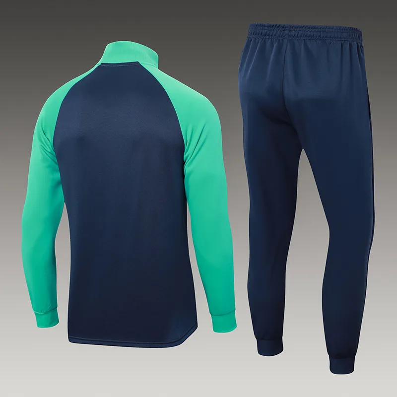 2024/2025 Barcelona Media Cremallera Chándal Azul Real Camiseta Set