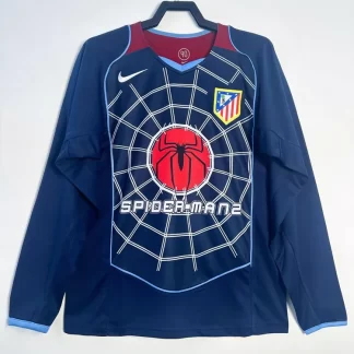2004/2005 Retro Manga Larga Atletico Madrid Camiseta de Visitante Fútbol Calidad Tailandesa