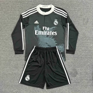 2014/2015 Retro Manga Larga Camiseta Tercera Visitante Real Madrid Calidad Tailandesa Talla Infantil