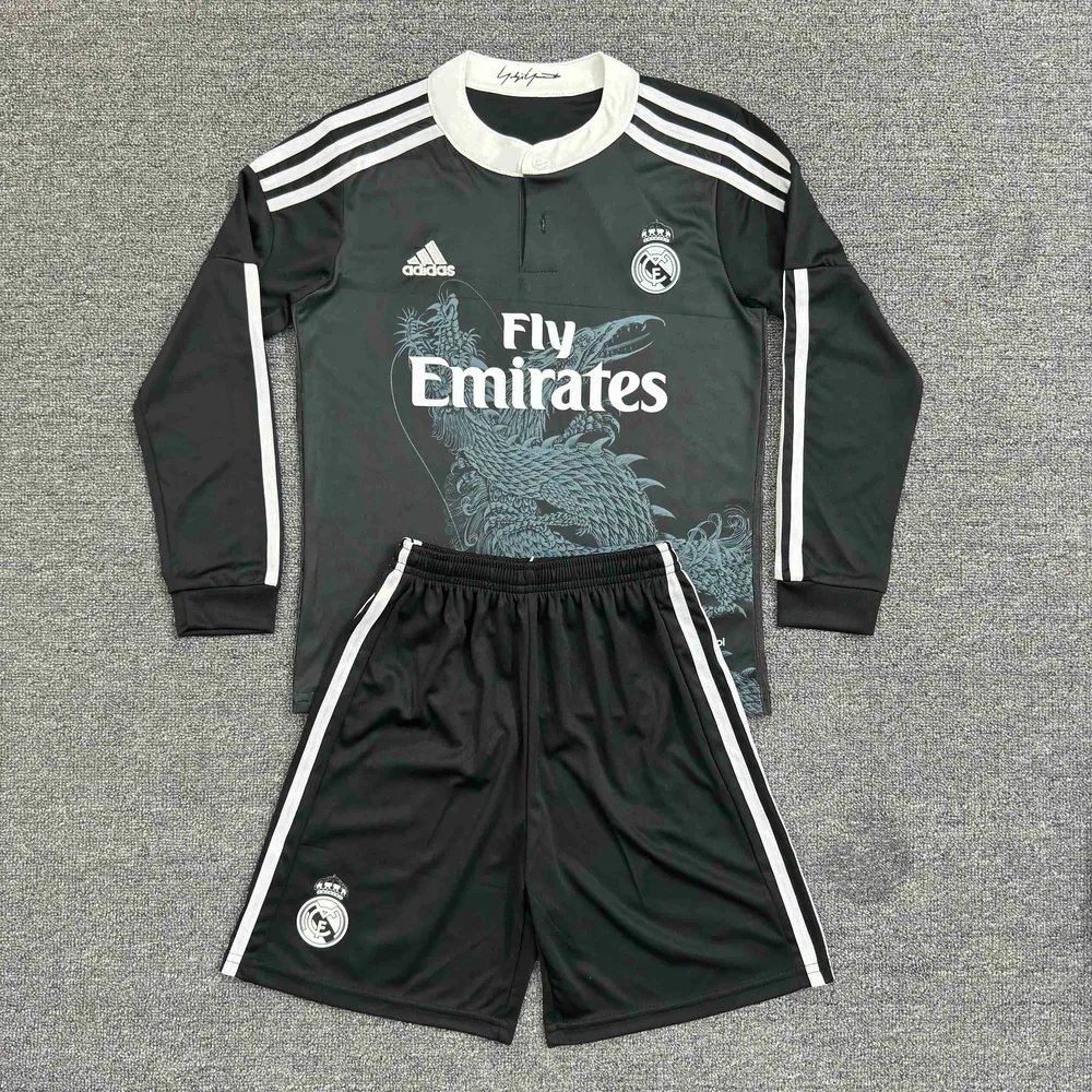 2014/2015 Retro Manga Larga Camiseta Tercera Visitante Real Madrid Calidad Tailandesa Talla Infantil