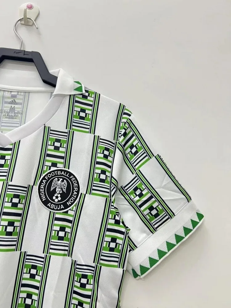 Camiseta de Fútbol Visitante Retro Selección Nacional de Nigeria 1994 Calidad Tailandesa