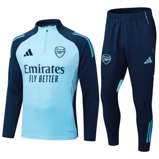 2025/2026 Arsenal Conjunto de Entrenamiento Media Cremallera Azul Claro Camiseta de Fútbol Calidad Tailandesa Set