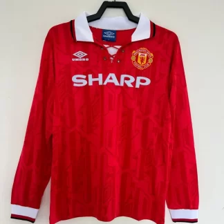 1992/1994 Retro Manga Larga Manchester United Equipación Local Camiseta de Fútbol Calidad Tailandesa