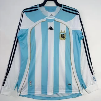 Camiseta Retro Local Selección Argentina Manga Larga 2006 Calidad Tailandesa