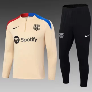 2024/2025 Barcelona Media Cremallera Chándal Amarillo Camiseta Set