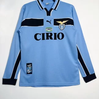 1998/1999 Camiseta de Fútbol Retro Manga Larga Local Lazio Calidad Tailandesa