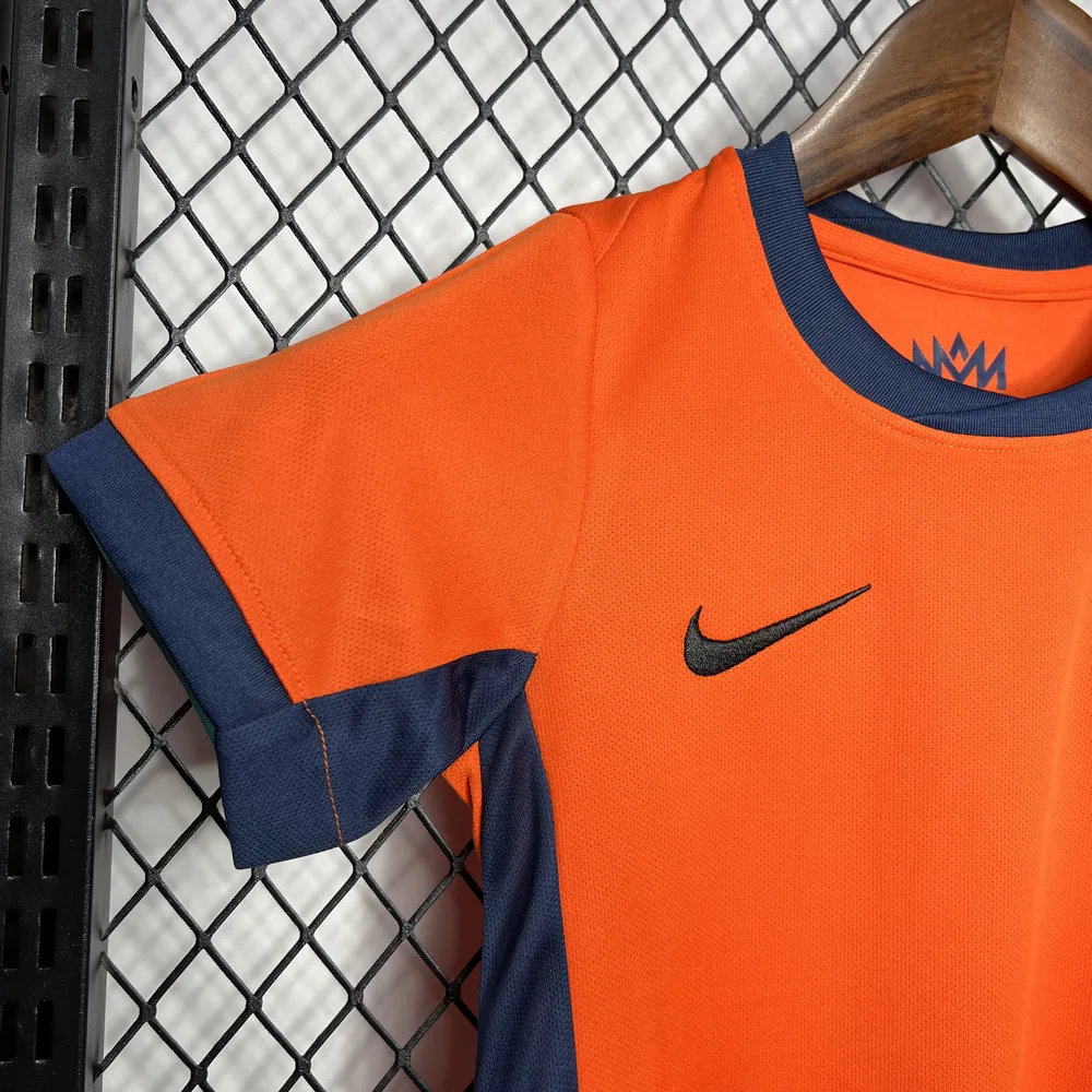 Camiseta de Fútbol Local de Países Bajos 2024 Calidad Tailandesa Talla Infantil