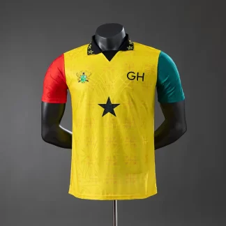 Versión Jugador Camiseta de Fútbol Amarilla Conmemorativa Nacional 2025 de Ghana AAA calidad fan