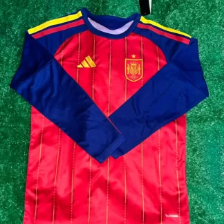 2026 Manga Larga España Local Camiseta de Fútbol 1:1 Calidad Tailandesa