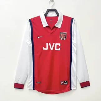 Camiseta de Fútbol 1998/1999 Retro Manga Larga Arsenal Local Calidad Tailandesa