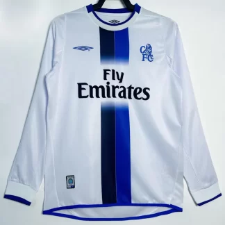 Camiseta de Fútbol Retro Manga Larga 2003-2005 Visitante Chelsea Calidad Tailandesa