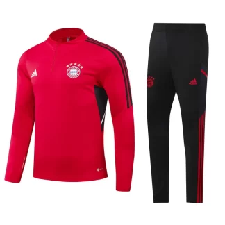 2022/2023 Bayern Half-Pull Chándal de Entrenamiento Rojo Negro Conjunto de Camiseta Calidad Tailandesa