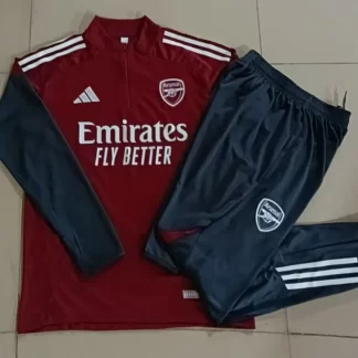 Chándal de entrenamiento con media cremallera rojo de Arsenal 2025/2026 Camiseta de fútbol Calidad Thai Set 01