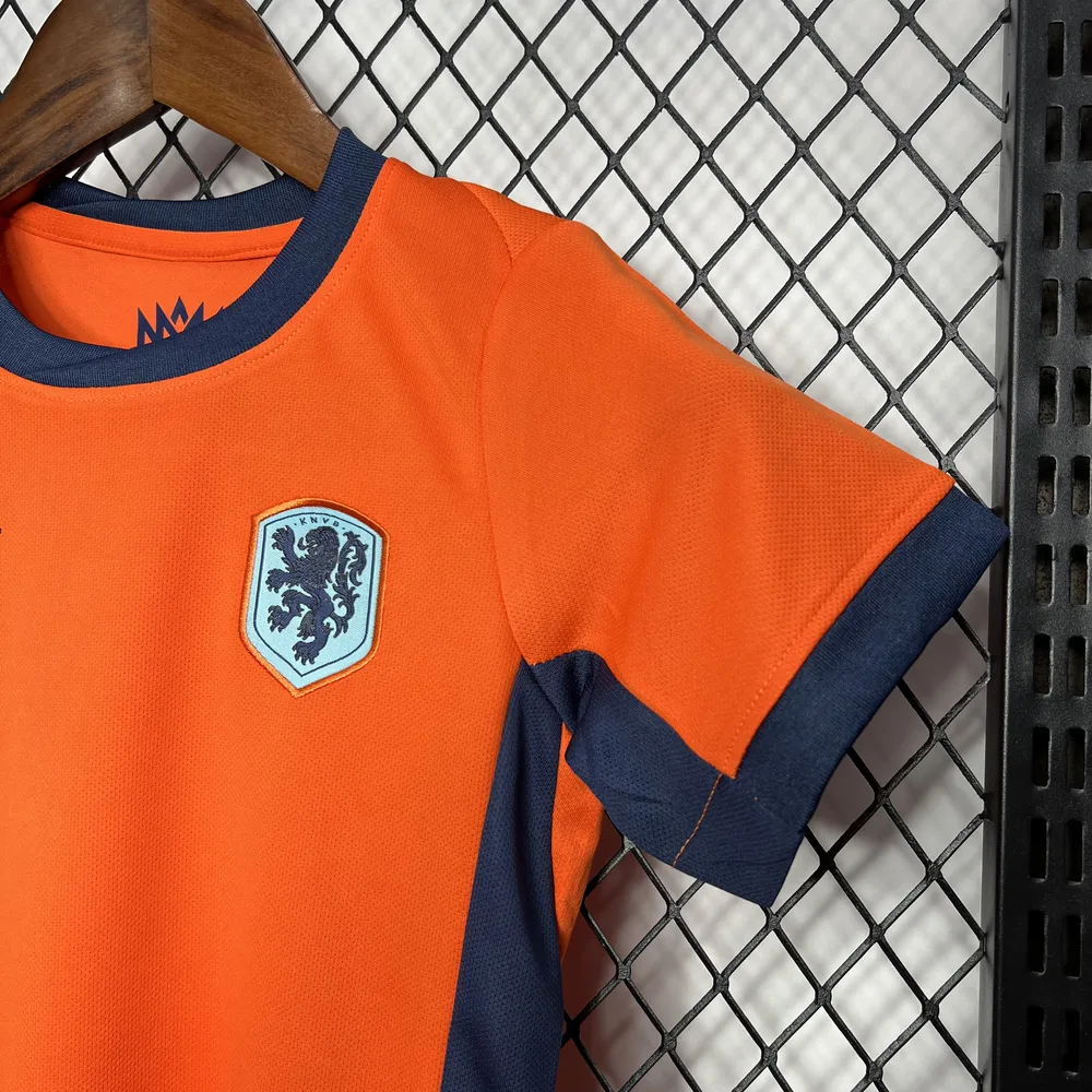 Camiseta de Fútbol Local de Países Bajos 2024 Calidad Tailandesa Talla Infantil