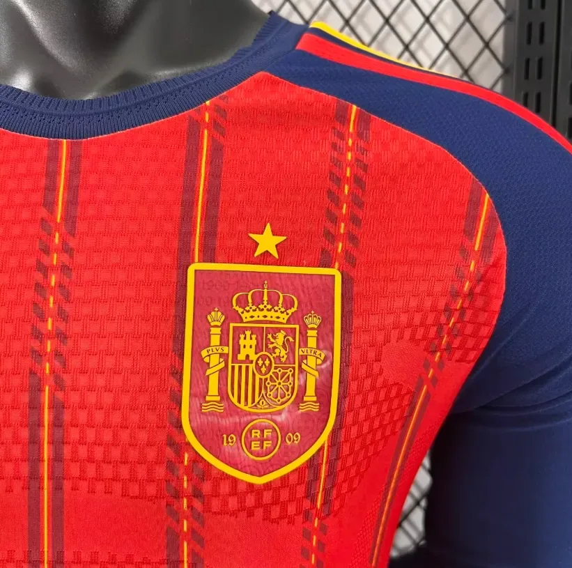 2026 Manga Larga Versión Jugador España Primera Equipación Local Camiseta Fútbol Calidad Tailandesa