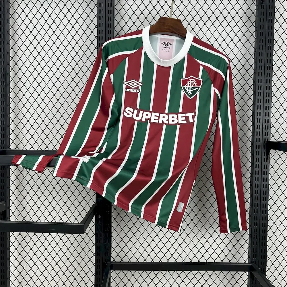 2025/2026 Manga Larga Fluminense Local Camiseta de Fútbol Calidad Tailandesa