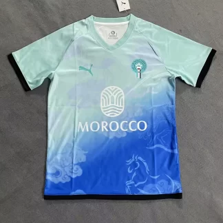2025/2026 Selección de Marruecos Edición especial Camiseta de fútbol azul y verde Calidad tailandesa