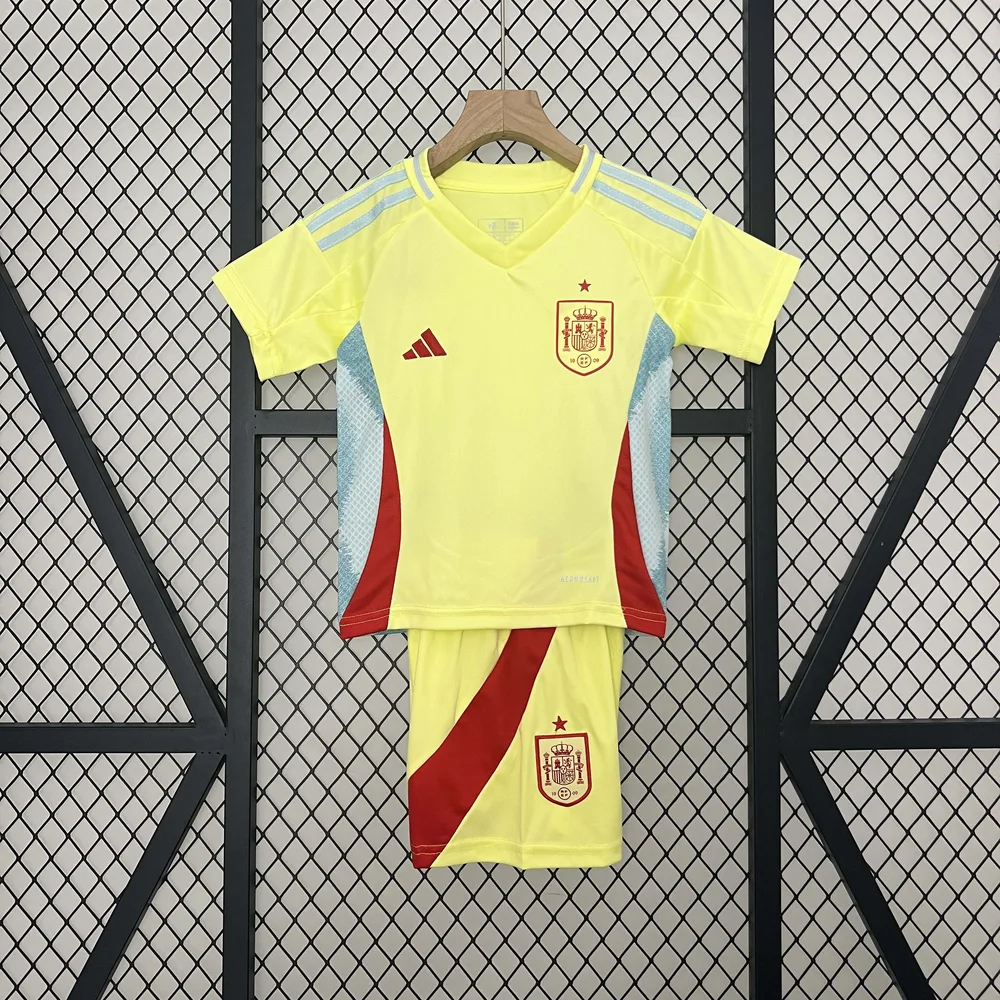 Camiseta de Fútbol 2024 España Visitante AAA calidad fan Talla Infantil