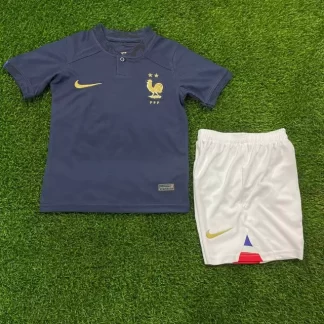 Camiseta de Fútbol Francia Local Copa Mundial FIFA 2022 Talla Infantil