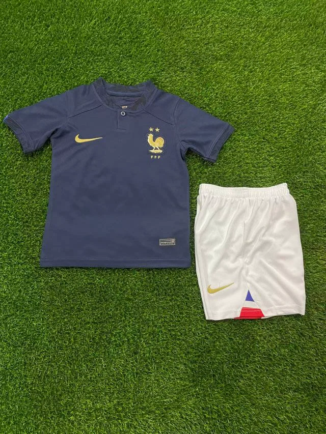Camiseta de Fútbol Francia Local Copa Mundial FIFA 2022 Talla Infantil