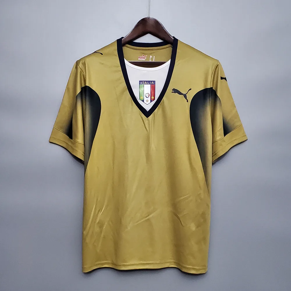 Camiseta de Fútbol Dorada de Portero Retro Italia 2006