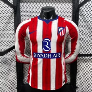2026/2027 Versión Jugador Manga Larga Camiseta de Fútbol Local Atlético de Madrid 1:1 Calidad Tailandesa