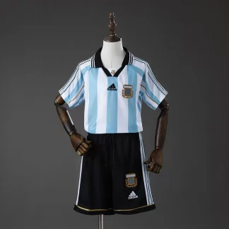 Camiseta Retro 1998 Argentina Local AAA calidad fan Talla Infantil