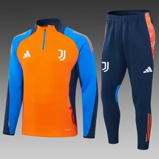Conjunto de entrenamiento de media cremallera naranja de la Juventus 2024/2025 calidad tailandesa