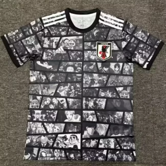 Camiseta de Fútbol Anime 2024/2025 de Japón en Gris y Negro Calidad Tailandesa