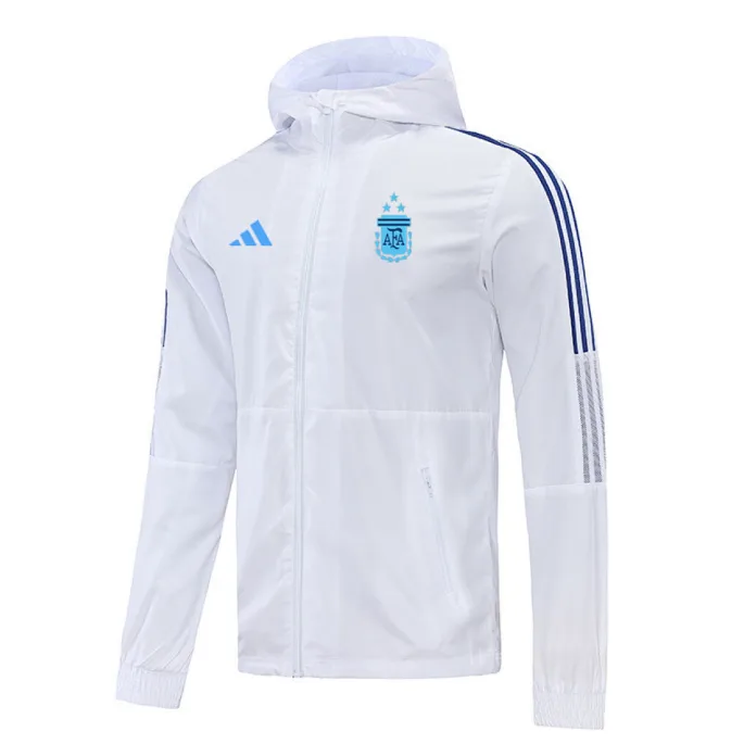 Camiseta de fútbol cortavientos de Argentina 2023 Blanca