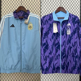 2024 Chaqueta Cortavientos Reversible Argentina Jersey de Fútbol Calidad Tailandesa