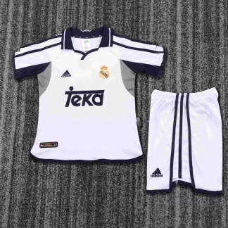 2000-2001 Retro Camiseta Local Real Madrid Calidad Tailandesa Talla Infantil