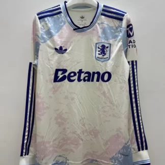 Camiseta de fútbol Tercera Equipación Visitante de Aston Villa Manga Larga 2025/2026 Calidad Thai