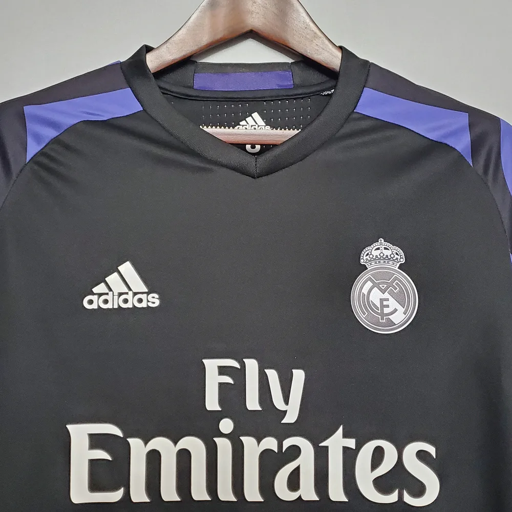 Camiseta Tercera Equipación Visitante Real Madrid Manga Larga Retro 2016/2017