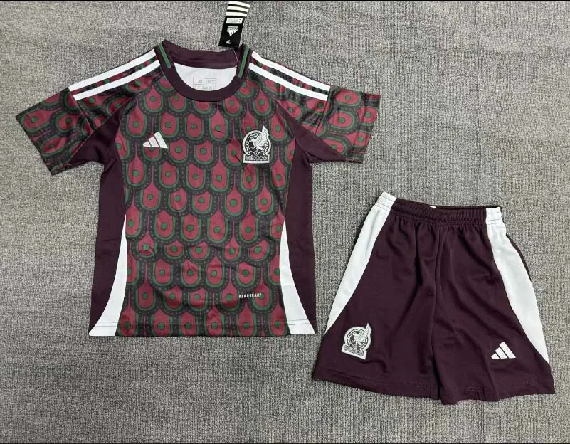 Camiseta de Fútbol 2024 de la Selección Nacional de México Local AAA calidad aficionado Talla Infantil