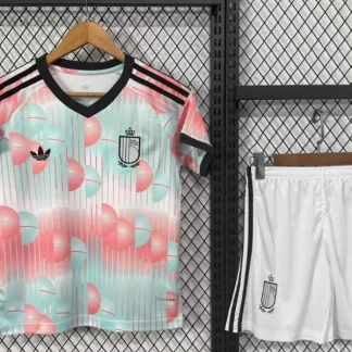 Camiseta de fútbol de visitante de la selección de Bélgica 2026 Calidad Tailandesa 1:1 Talla infantil