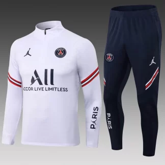 Conjunto de Entrenamiento Semi-Pull PSG Paris Saint-Germain Blanco 2021/2022