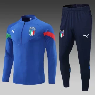 Conjunto de Entrenamiento de Media Cremallera Azul Italia 2022