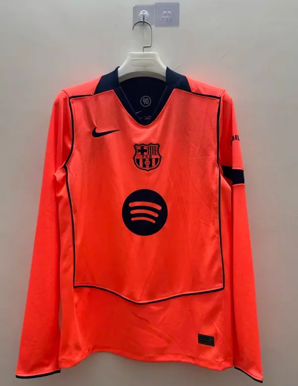 2025/2026 Manga Larga Camiseta de Fútbol Tercera Visitante Barcelona Calidad Tailandesa