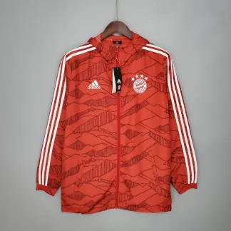 Chaqueta Cortavientos de Fútbol 2021/2022 Bayern Munich Roja Calidad Thai