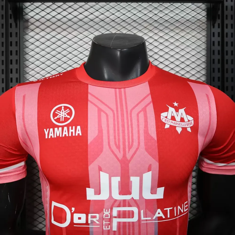 2025/2026 Versión Jugador Olympique de Marseille Edición Especial Roja Camiseta de Fútbol Calidad Tailandesa
