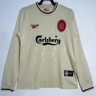Camiseta de Fútbol Retro Manga Larga Visitante Liverpool 1996/1997 Calidad Tailandesa