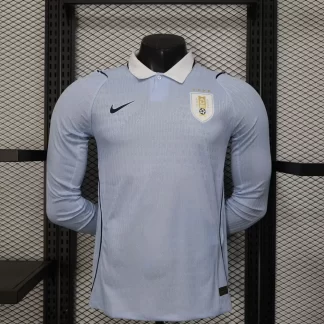 Camiseta de Fútbol de Manga Larga Versión Jugador 2026 de Uruguay Local AAA calidad para aficionados