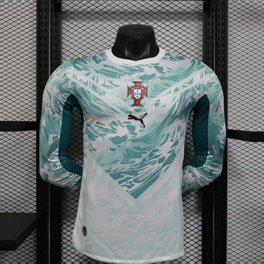 2026 Player Version Manga Larga Camiseta de Fútbol Visitante de Portugal AAA fan-grade