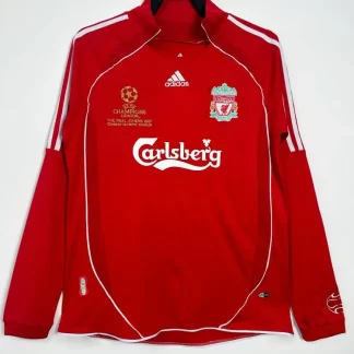 2006/2008 Retro Liverpool Camiseta de Local Versión Champions League de Manga Larga Calidad Tailandesa