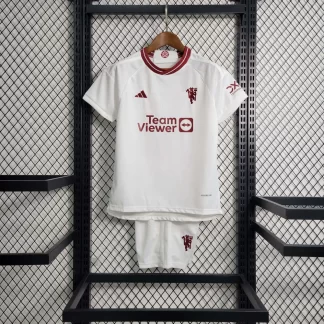 Camiseta de Fútbol 2023/2024 Tercera Visitante Manchester United Calidad Tailandesa Talla Infantil