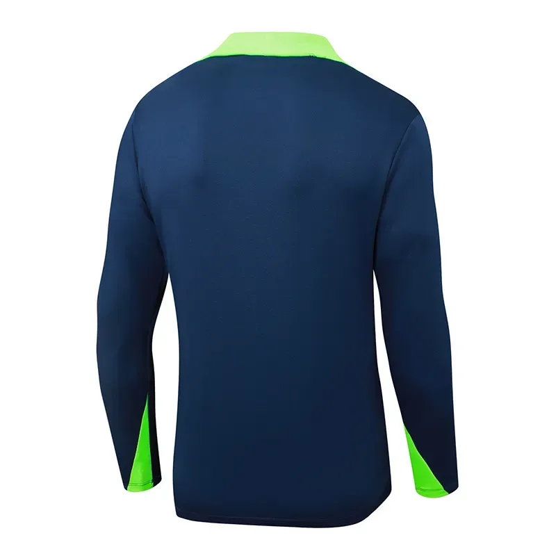 2025/2026 Conjunto de Entrenamiento Semi-Pull Azul Real Brasil Camiseta
