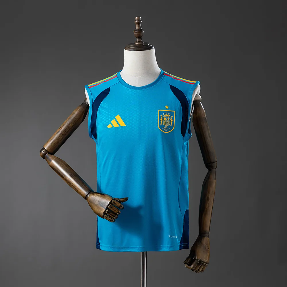Chaleco de Entrenamiento de la Selección Nacional de España - Camiseta de Fútbol Azul Versión Jugador 2026 AAA calidad para aficionados